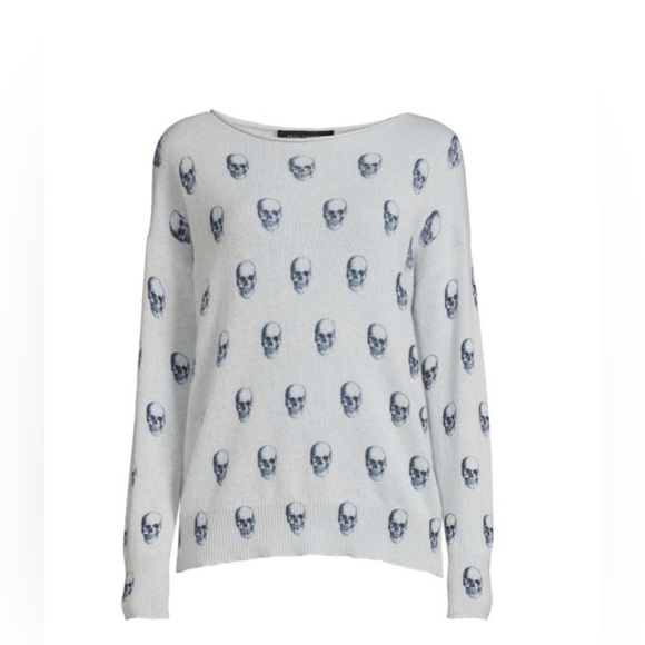 360 CASHMERE💕Gemma Skull Dropped Shoulder Cashmere Sweater Size S - Picture 4 of 13